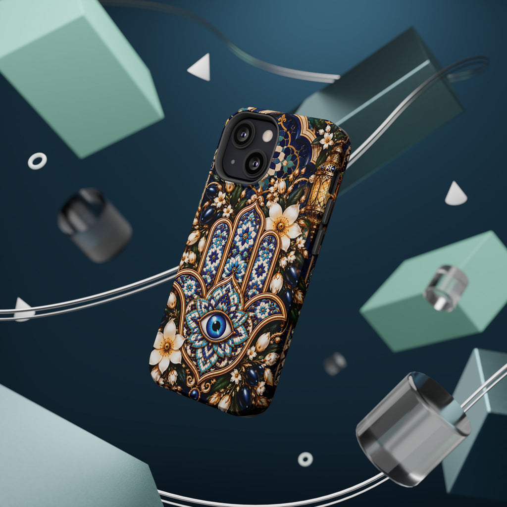 Moroccan Khmisa Zellige Heritage — Magnetic Impact-Resistant iPhone Cover