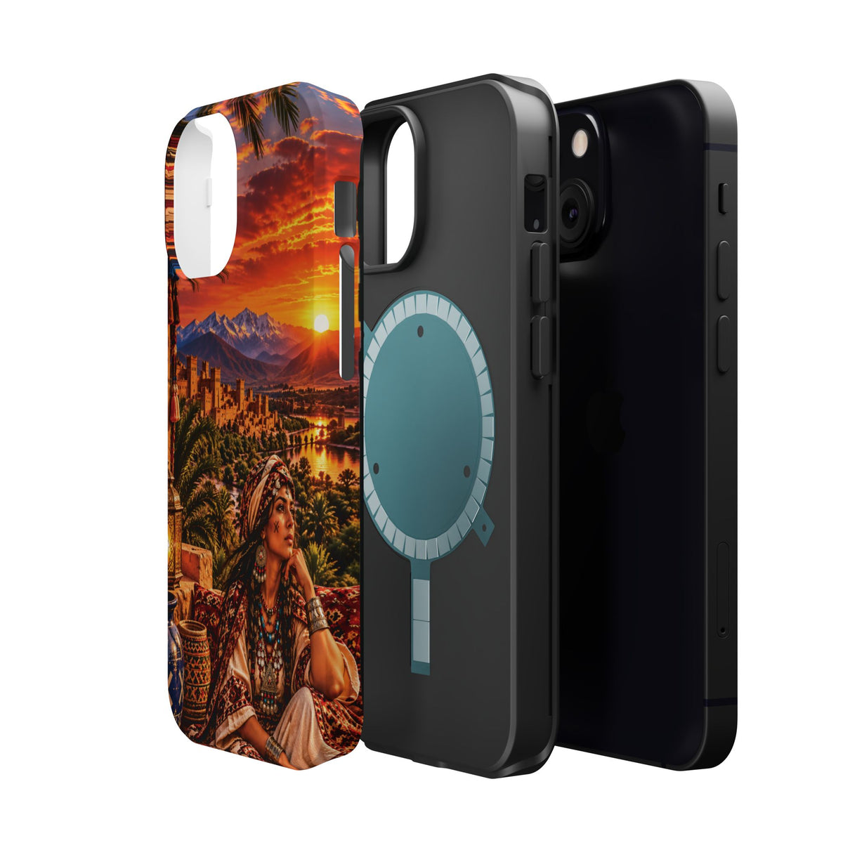 Amazigh Warrior Woman Heritage — Magnetic Impact-Resistant iPhone Cover