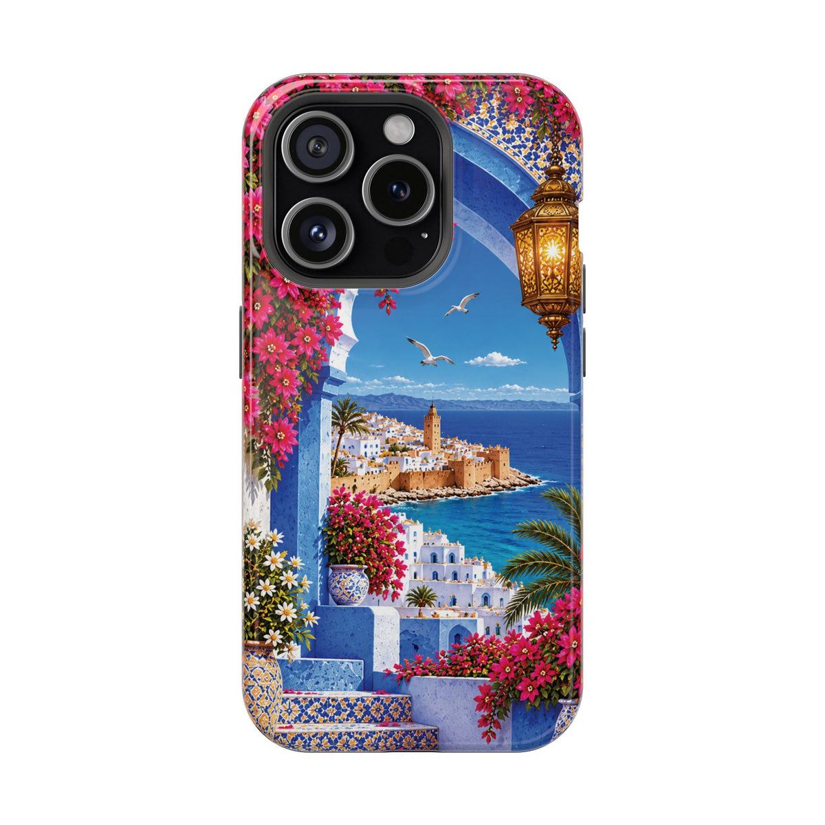 Moroccan Blue Medina — Magnetic Impact-Resistant iPhone Cover