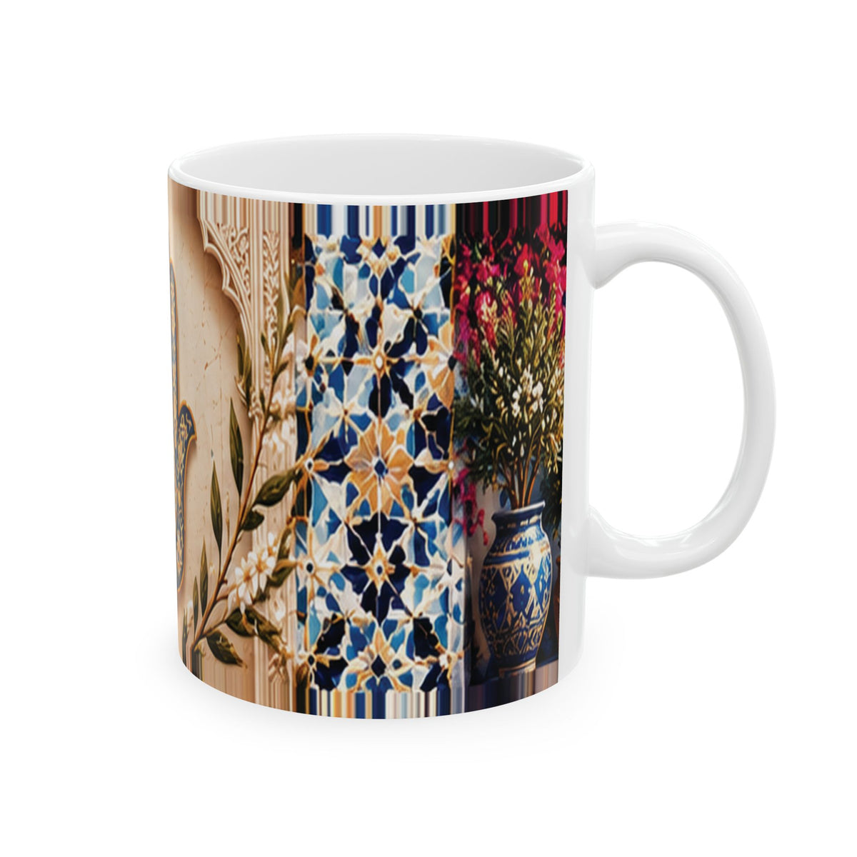 Moroccan Khmisa Heritage Mug – Blue & Gold | NOOR SULTAN
