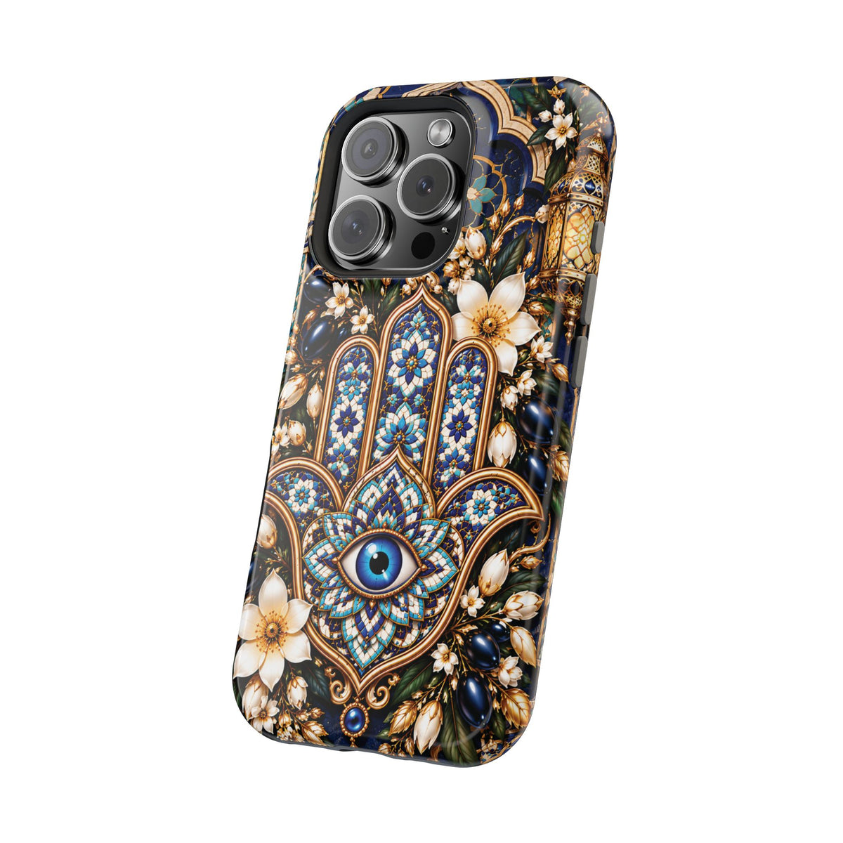 Moroccan Khmisa Zellige Heritage — Magnetic Impact-Resistant iPhone Cover