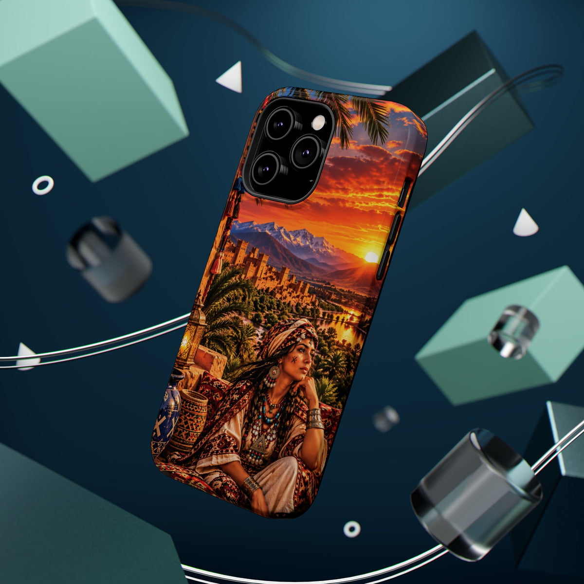 Amazigh Warrior Woman Heritage — Magnetic Impact-Resistant iPhone Cover