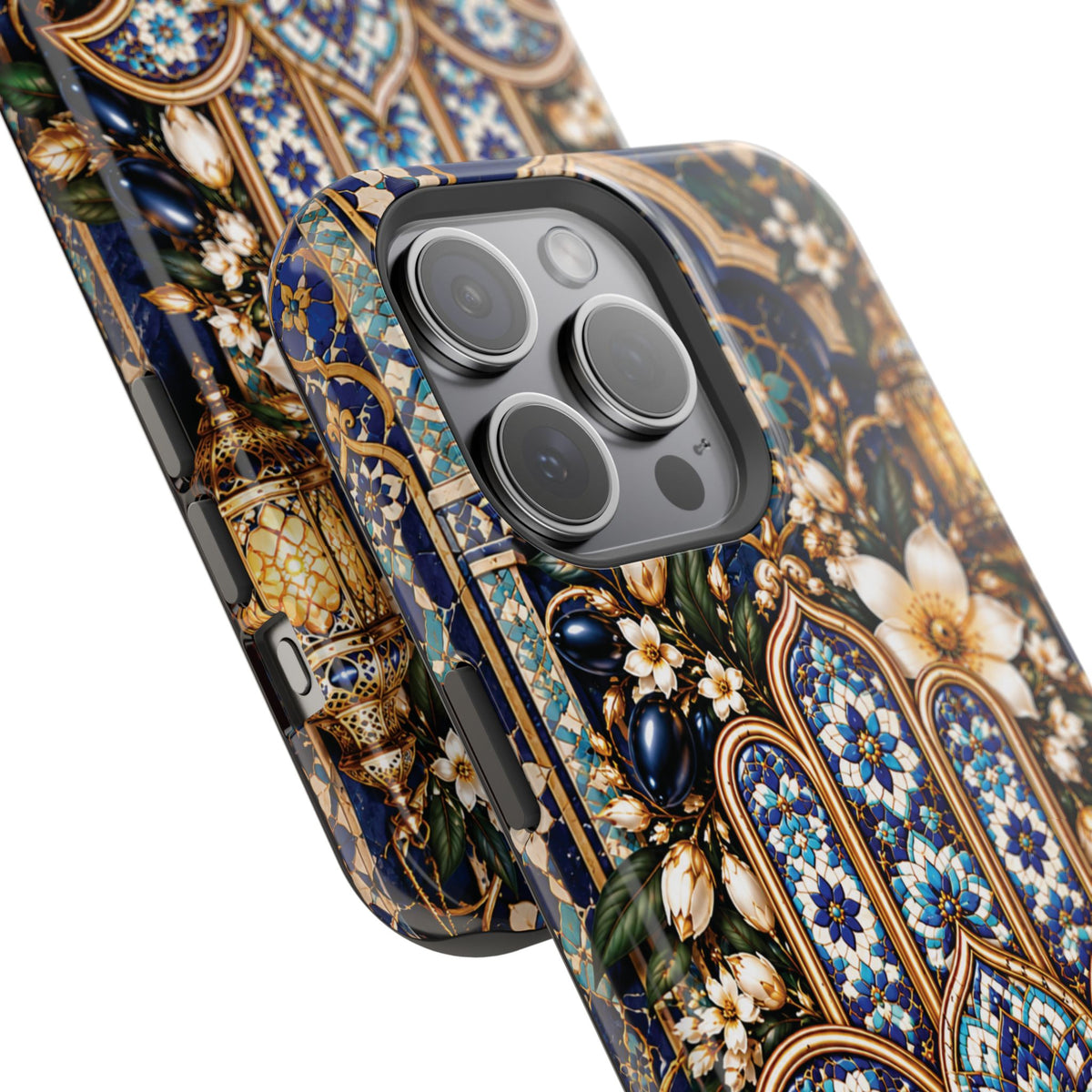 Moroccan Khmisa Zellige Heritage — Magnetic Impact-Resistant iPhone Cover