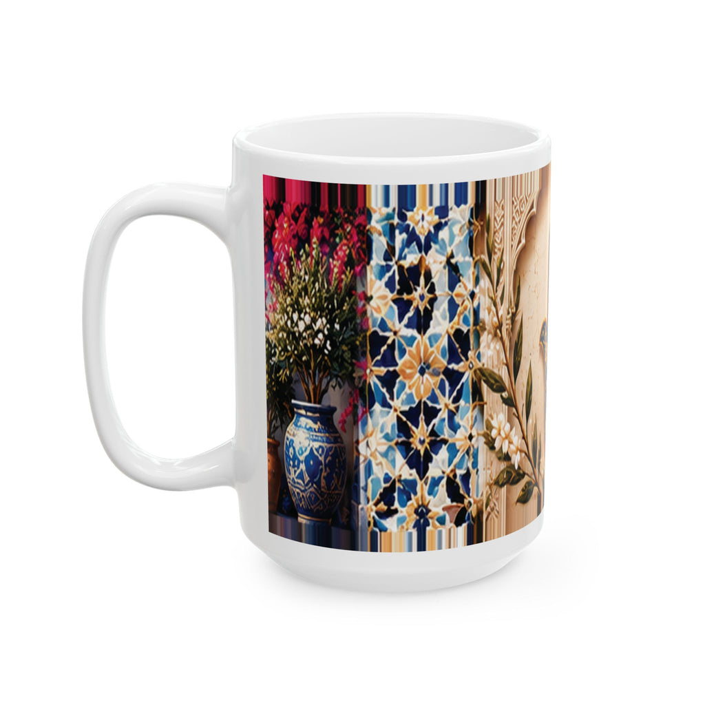 Moroccan Khmisa Heritage Mug – Blue & Gold | NOOR SULTAN