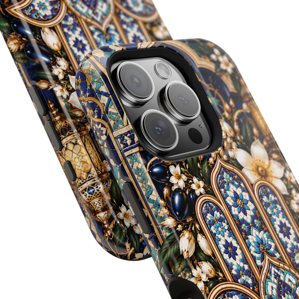 Moroccan Khmisa Zellige Heritage — Magnetic Impact-Resistant iPhone Cover