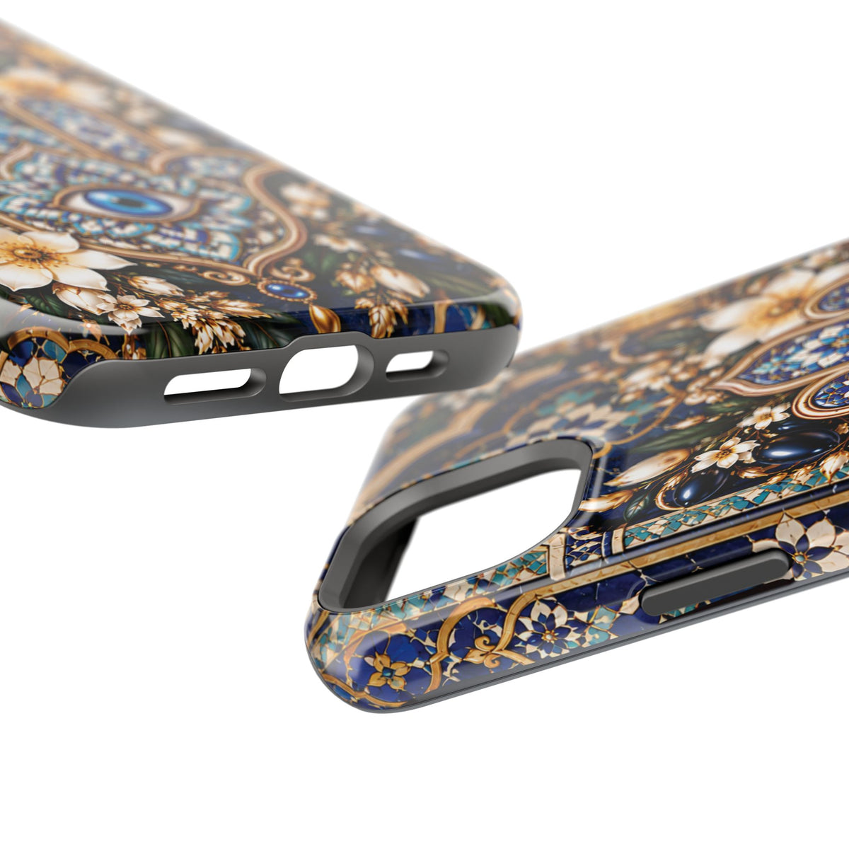 Moroccan Khmisa Zellige Heritage — Magnetic Impact-Resistant iPhone Cover