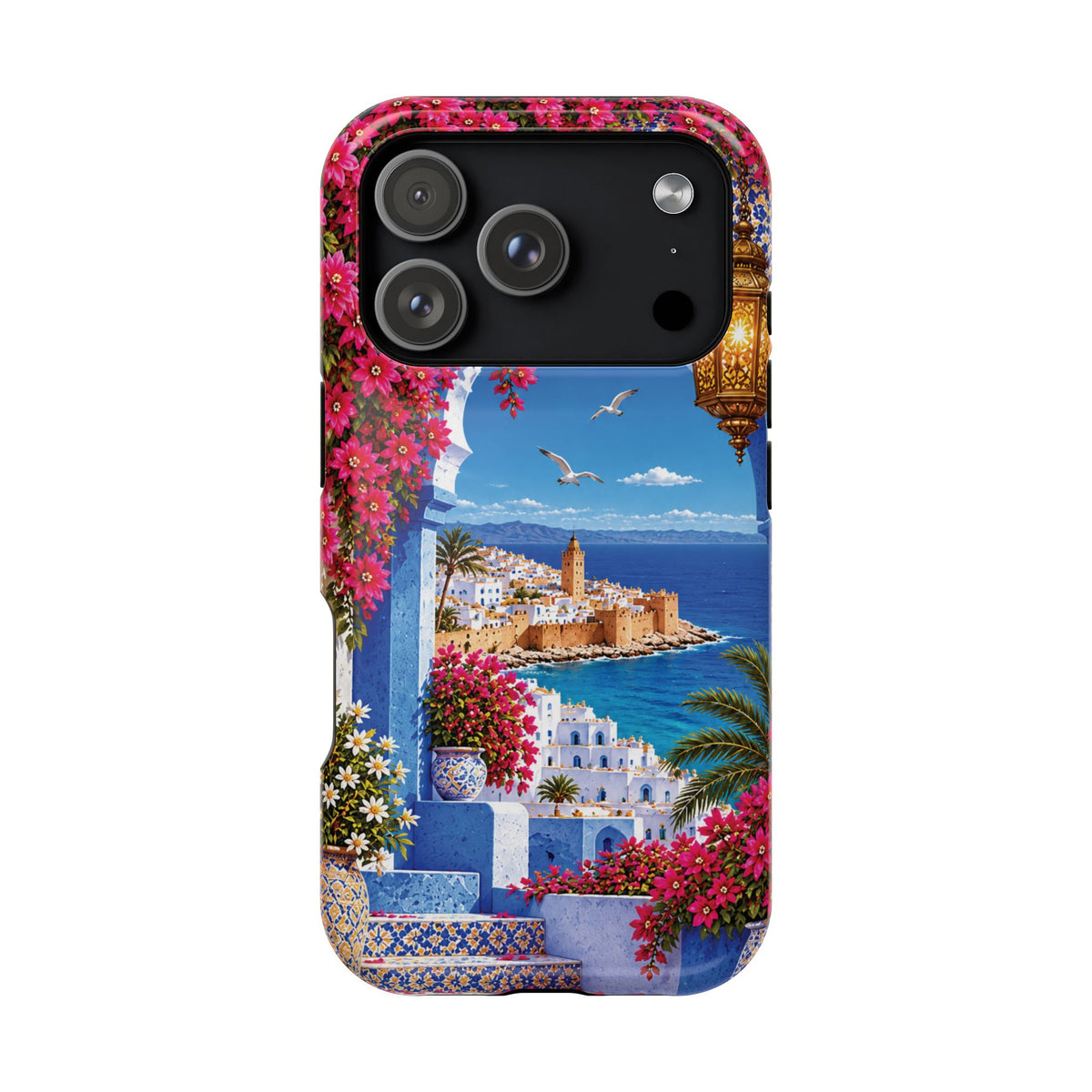 Moroccan Blue Medina — Magnetic Impact-Resistant iPhone Cover
