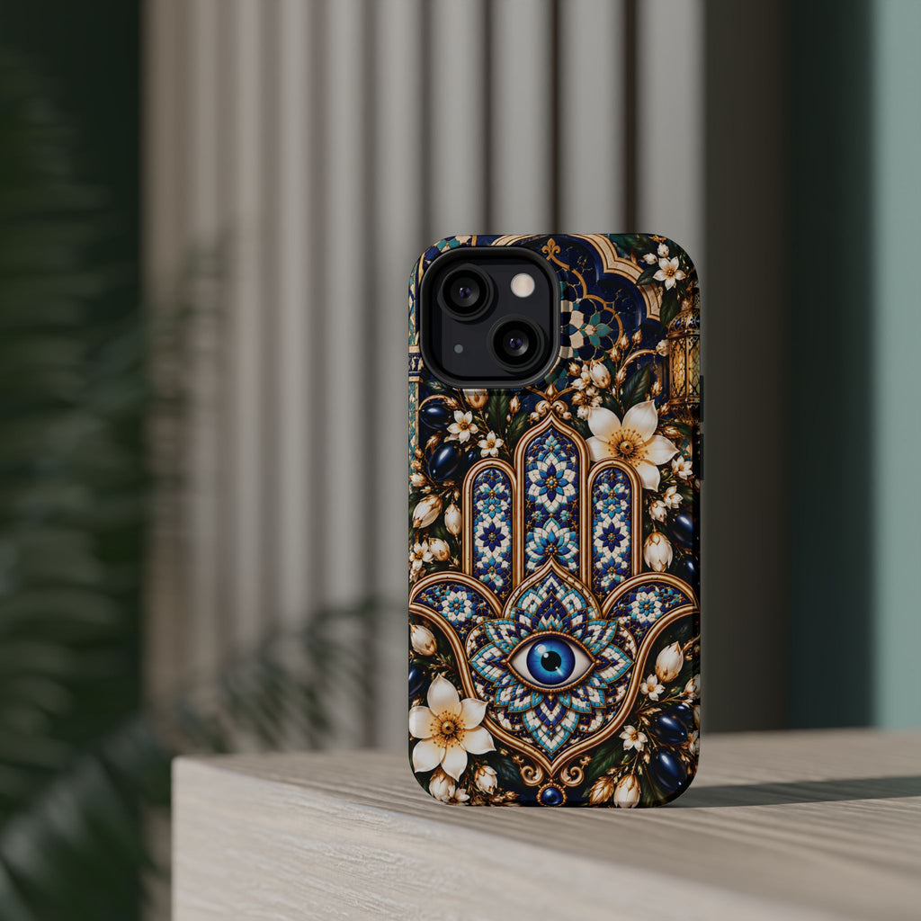 Moroccan Khmisa Zellige Heritage — Magnetic Impact-Resistant iPhone Cover