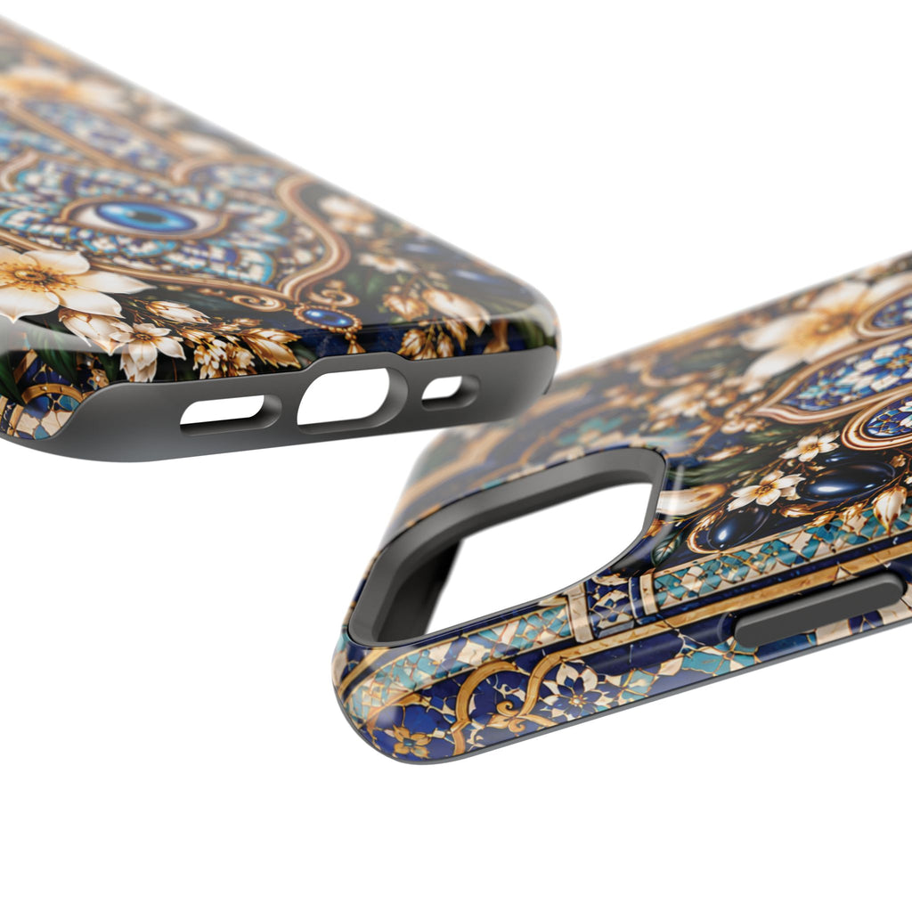 Moroccan Khmisa Zellige Heritage — Magnetic Impact-Resistant iPhone Cover