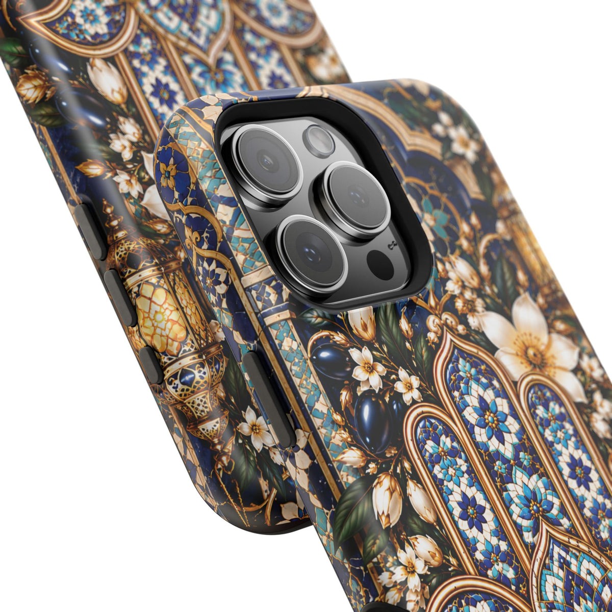 Moroccan Khmisa Zellige Heritage — Magnetic Impact-Resistant iPhone Cover