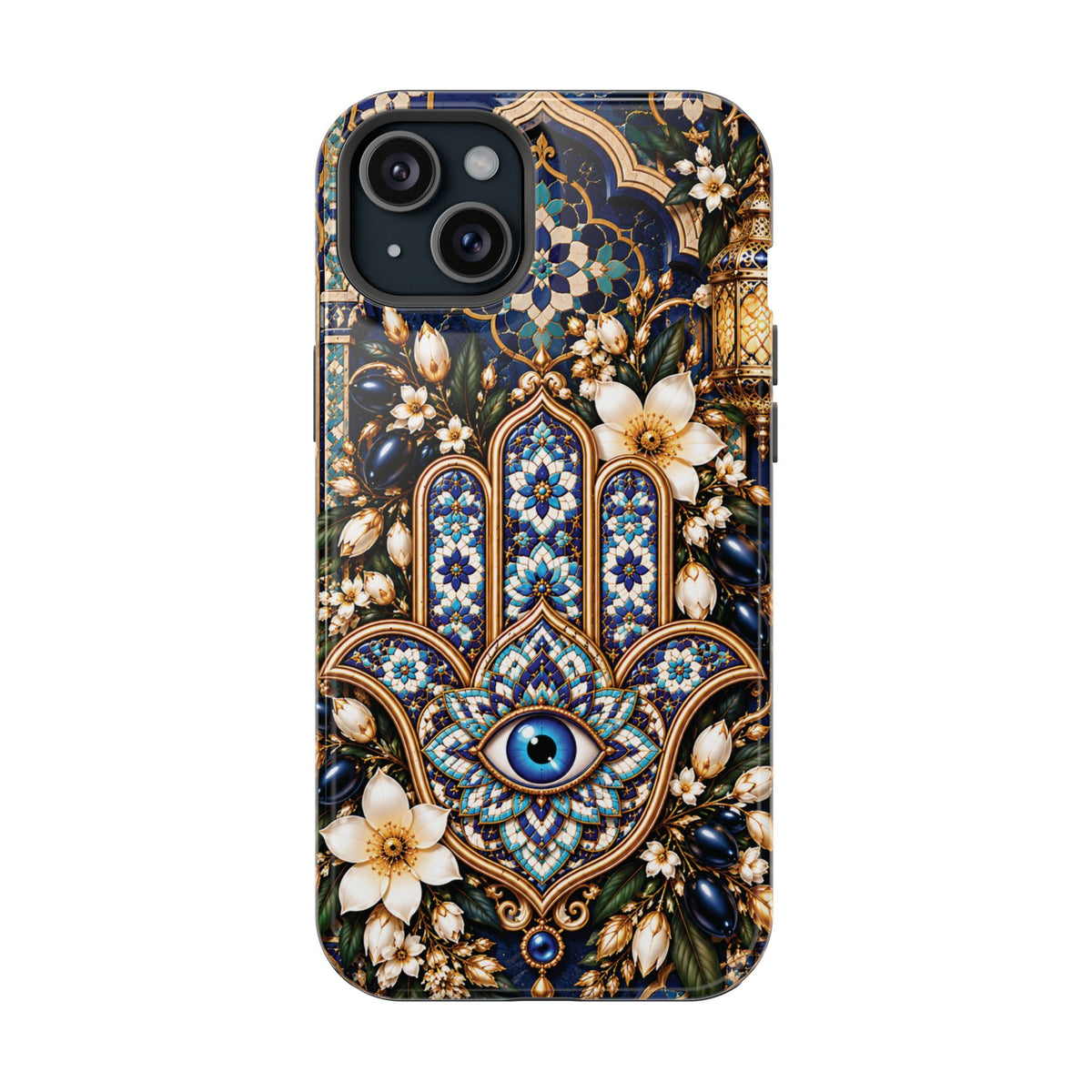 Moroccan Khmisa Zellige Heritage — Magnetic Impact-Resistant iPhone Cover