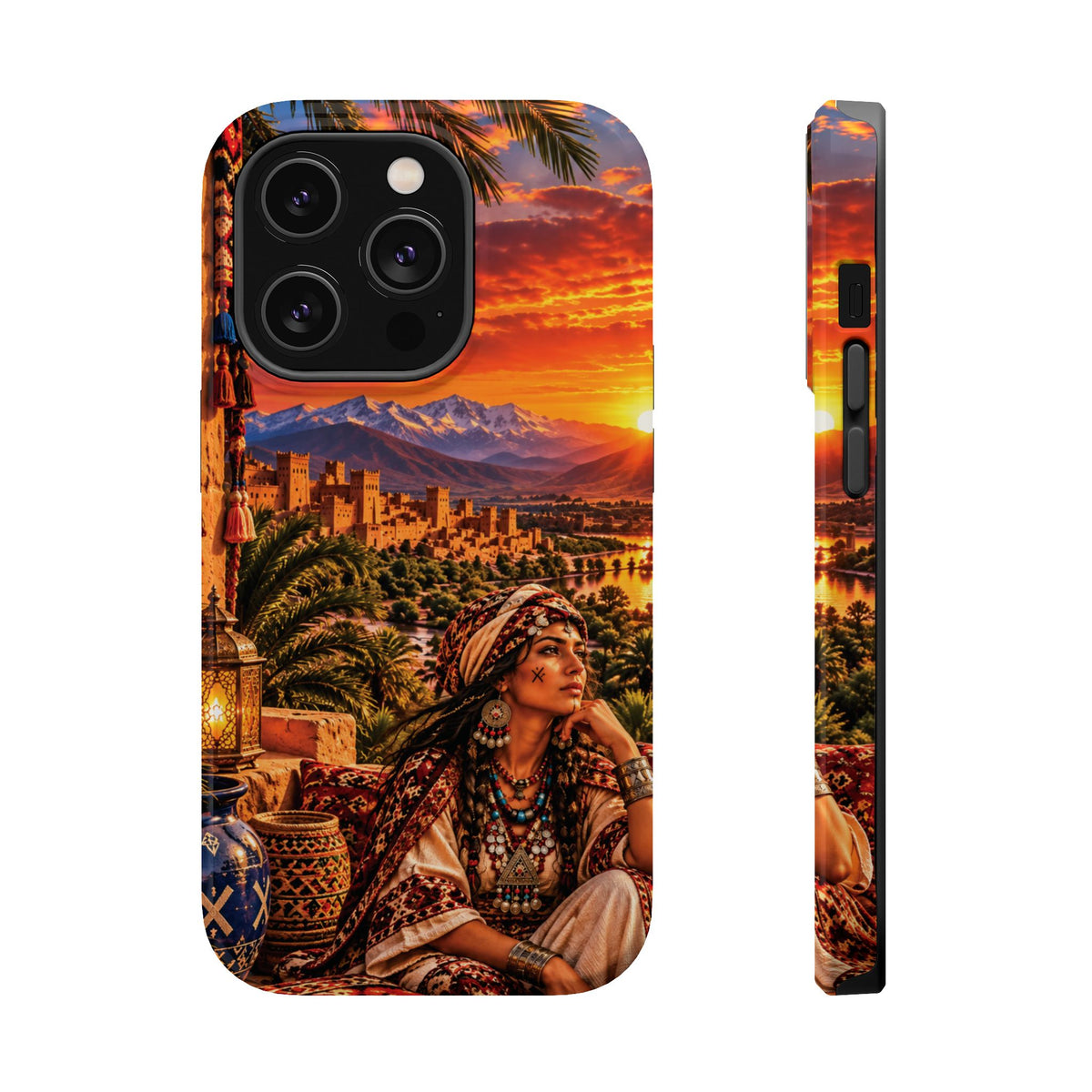 Amazigh Warrior Woman Heritage — Magnetic Impact-Resistant iPhone Cover