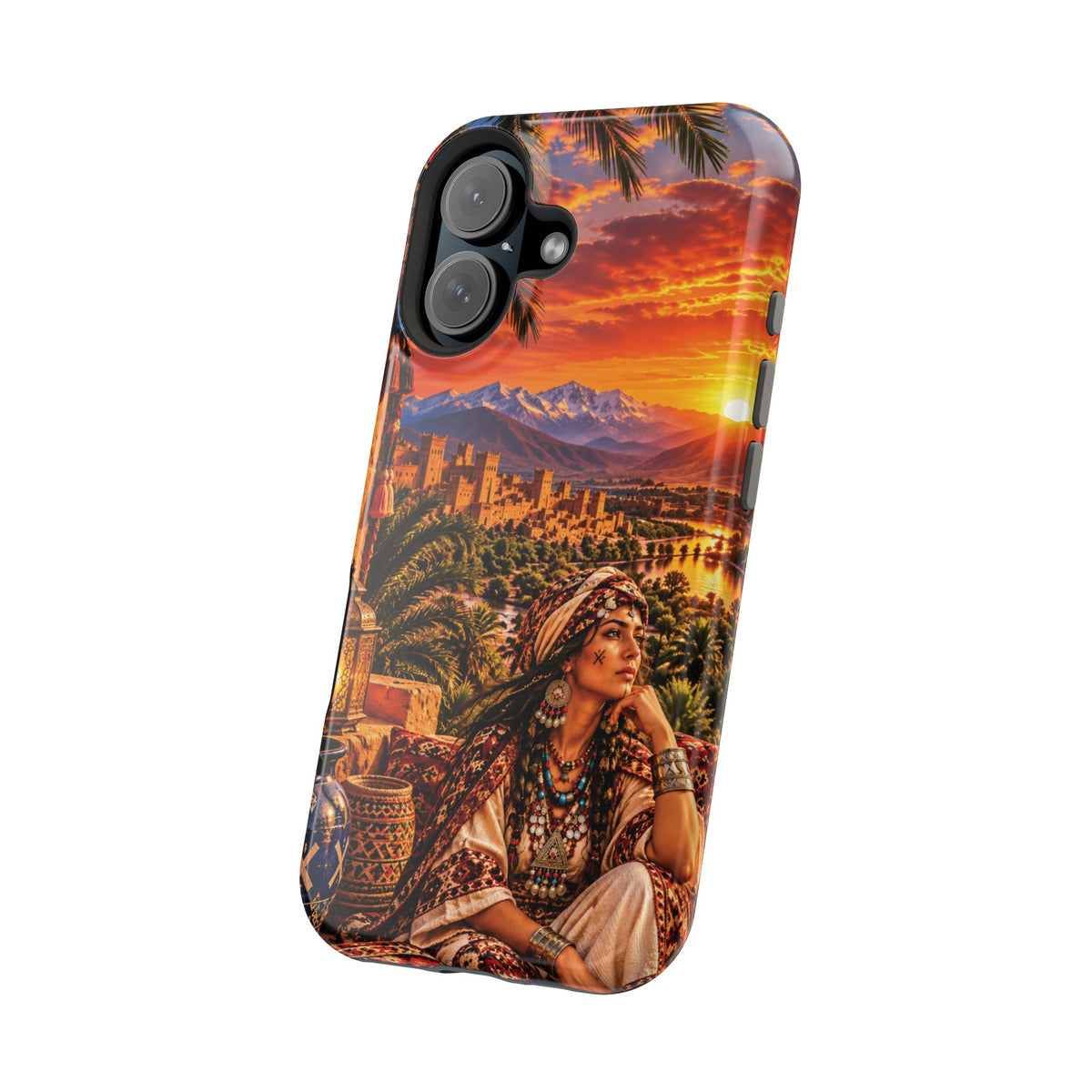 Amazigh Warrior Woman Heritage — Magnetic Impact-Resistant iPhone Cover