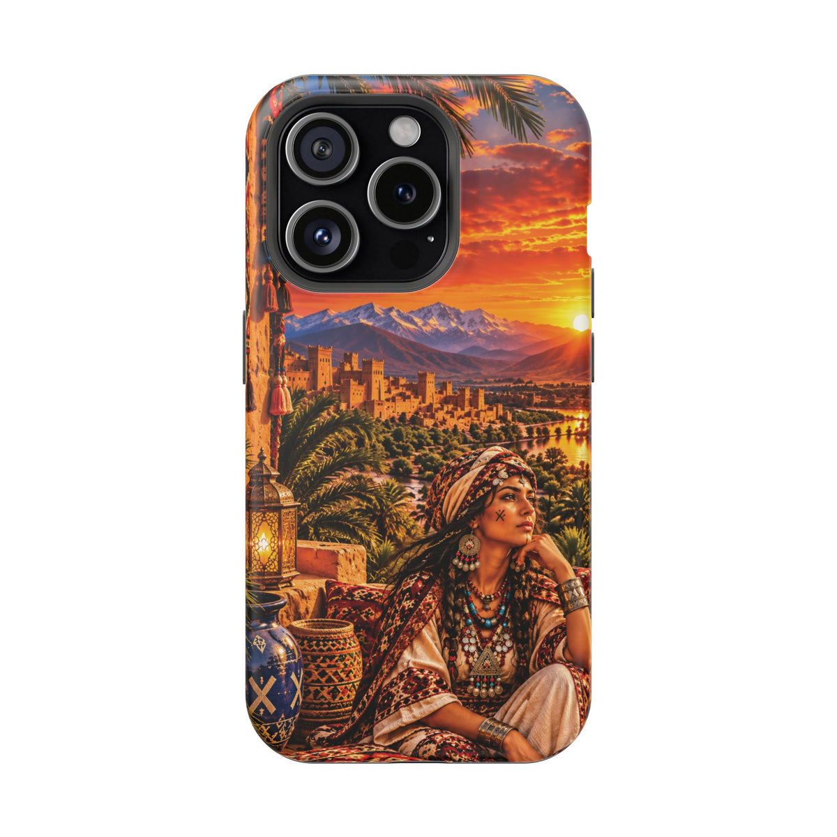Amazigh Warrior Woman Heritage — Magnetic Impact-Resistant iPhone Cover