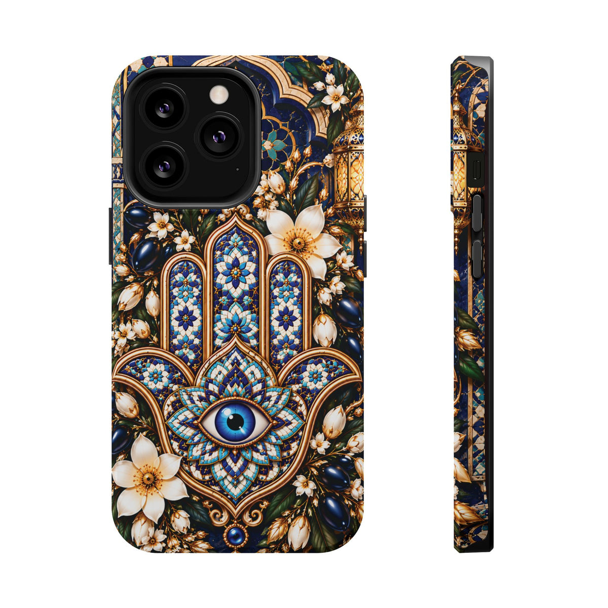 Moroccan Khmisa Zellige Heritage — Magnetic Impact-Resistant iPhone Cover