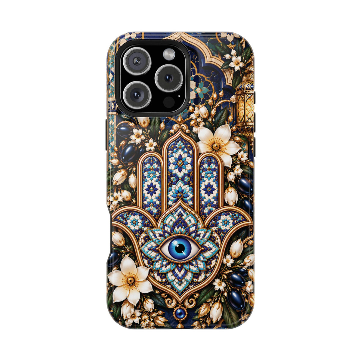 Moroccan Khmisa Zellige Heritage — Magnetic Impact-Resistant iPhone Cover