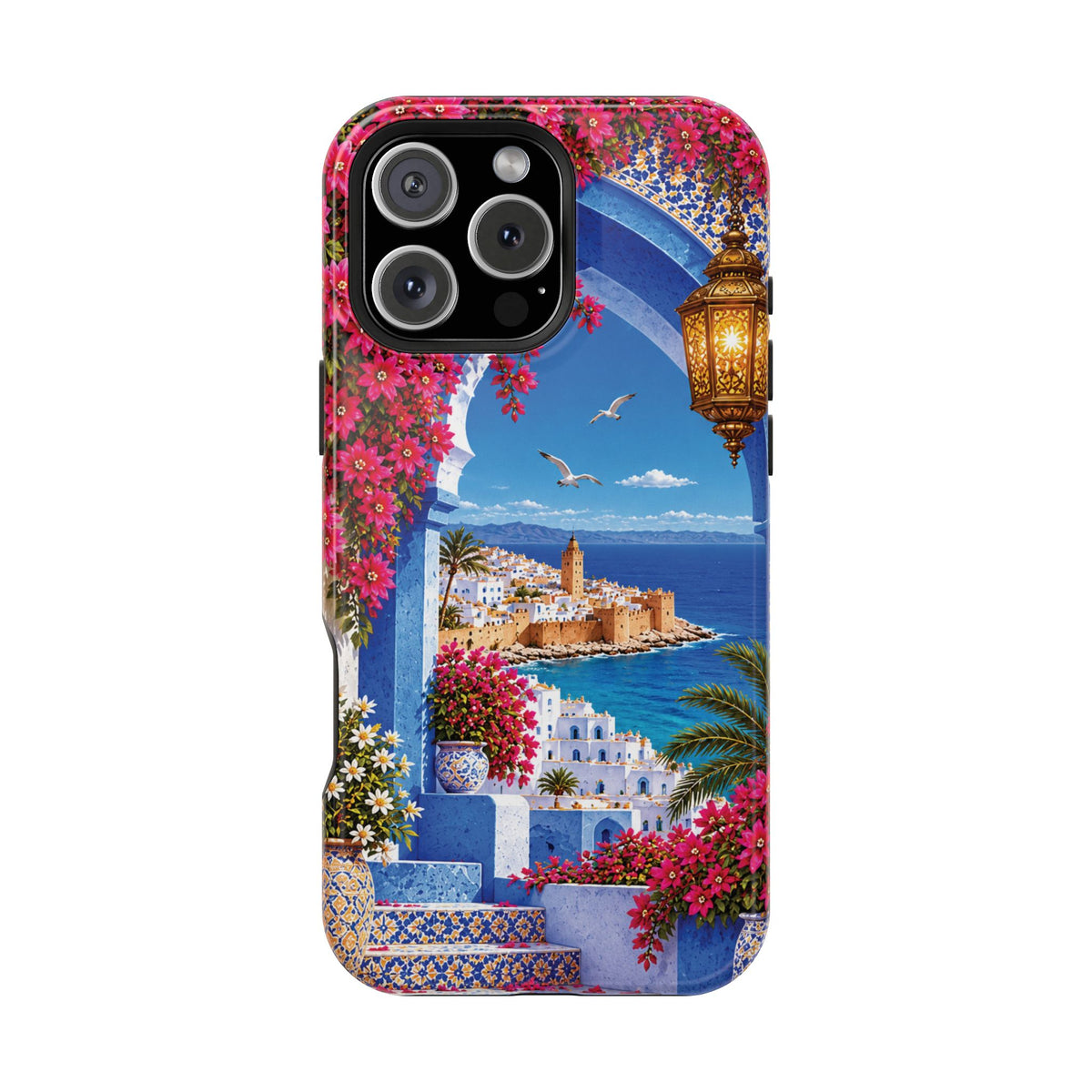 Moroccan Blue Medina — Magnetic Impact-Resistant iPhone Cover