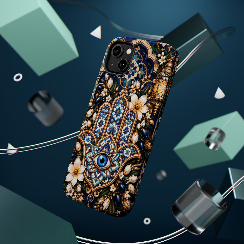 Moroccan Khmisa Zellige Heritage — Magnetic Impact-Resistant iPhone Cover