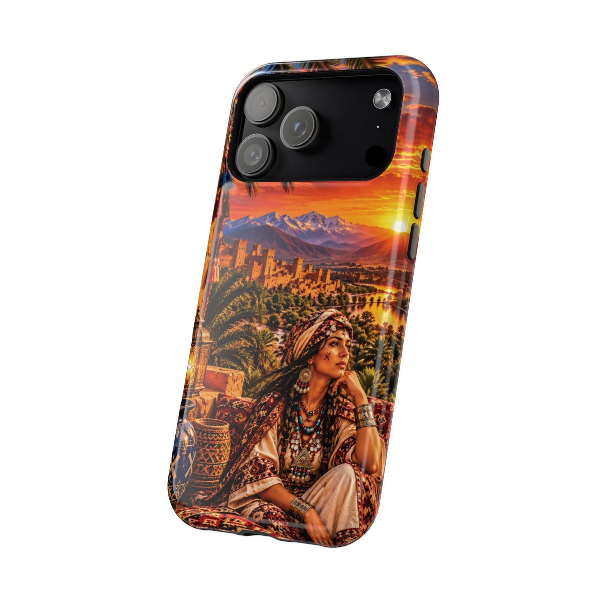 Amazigh Warrior Woman Heritage — Magnetic Impact-Resistant iPhone Cover
