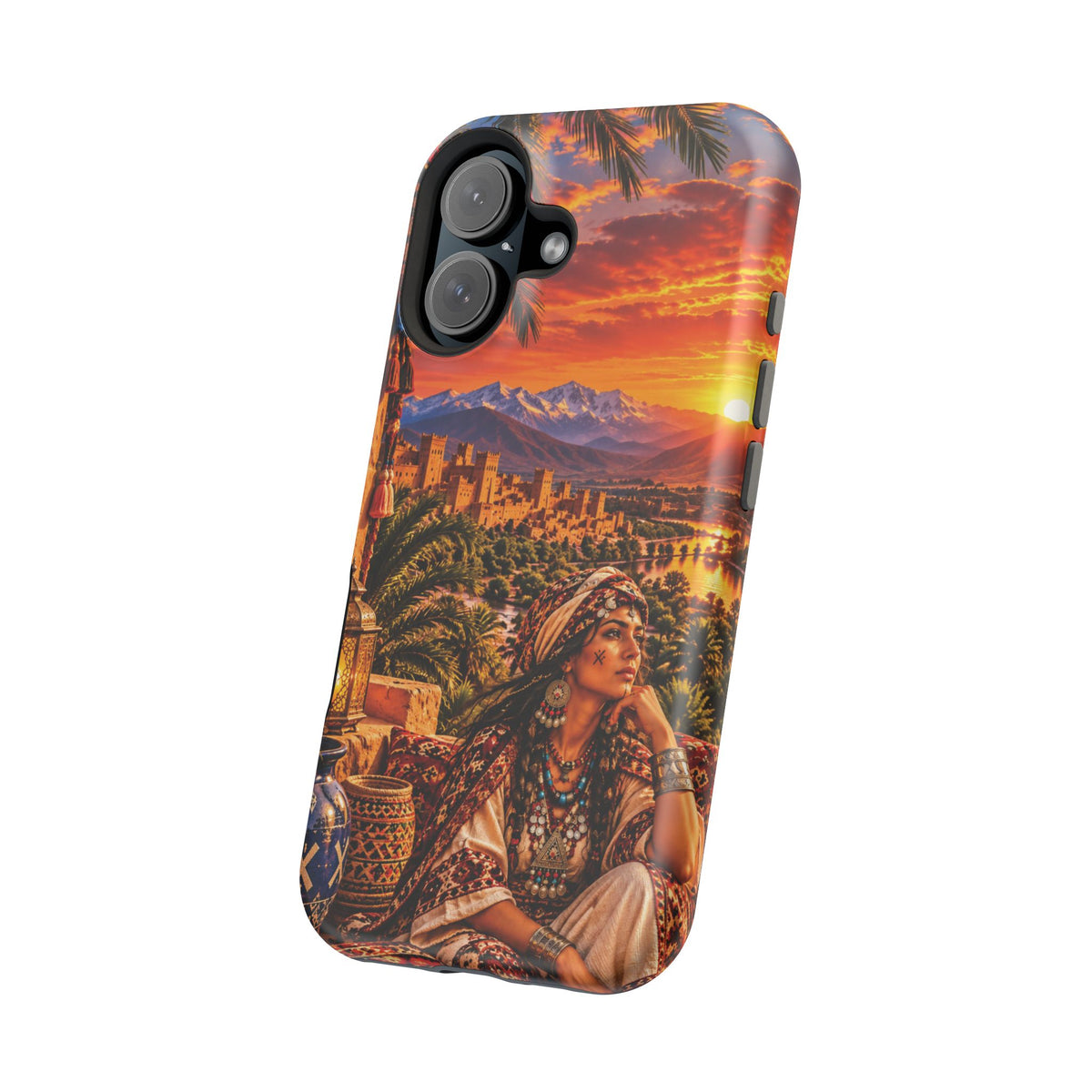 Amazigh Warrior Woman Heritage — Magnetic Impact-Resistant iPhone Cover