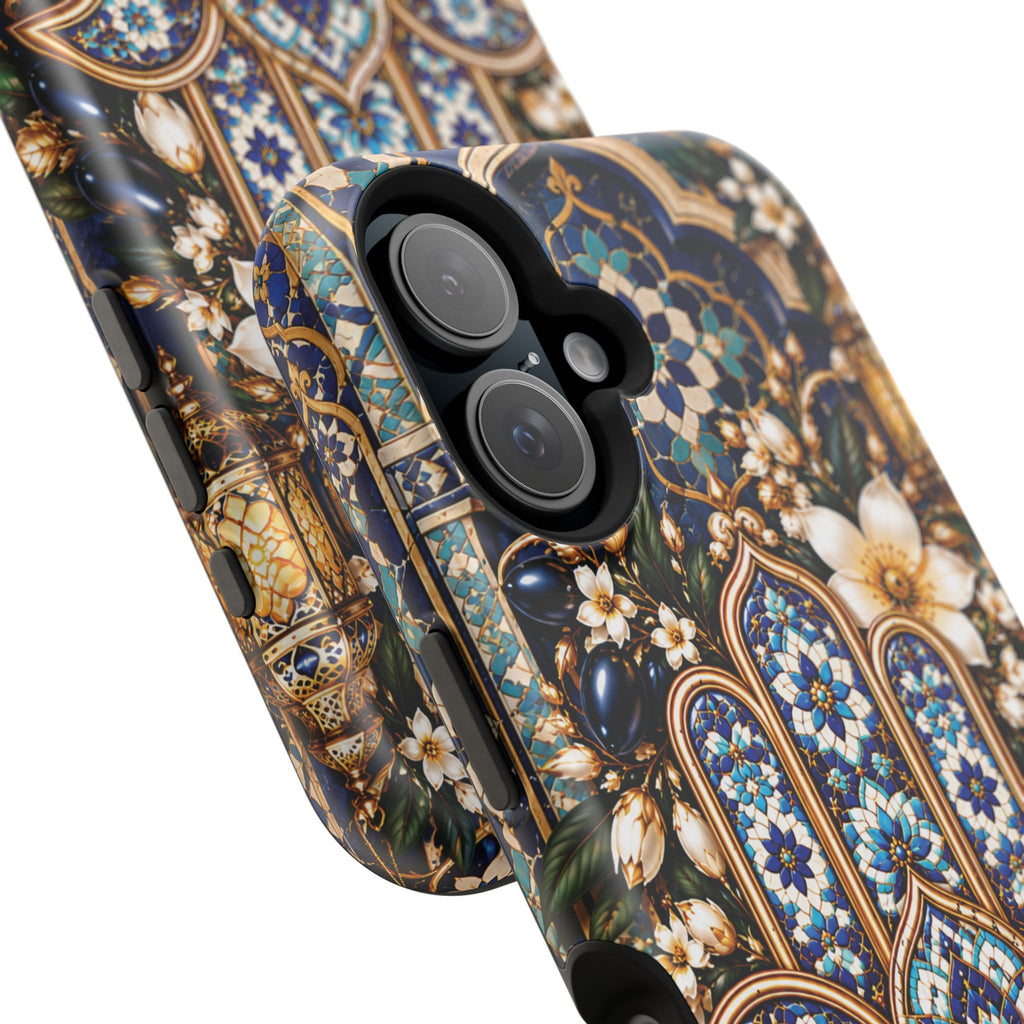 Moroccan Khmisa Zellige Heritage — Magnetic Impact-Resistant iPhone Cover