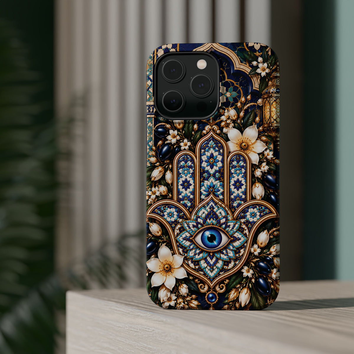 Moroccan Khmisa Zellige Heritage — Magnetic Impact-Resistant iPhone Cover