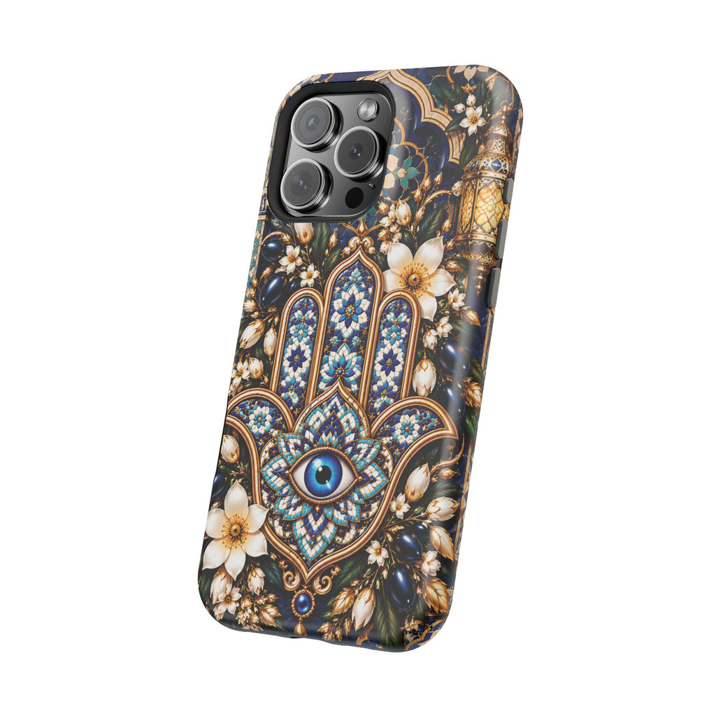 Moroccan Khmisa Zellige Heritage — Magnetic Impact-Resistant iPhone Cover