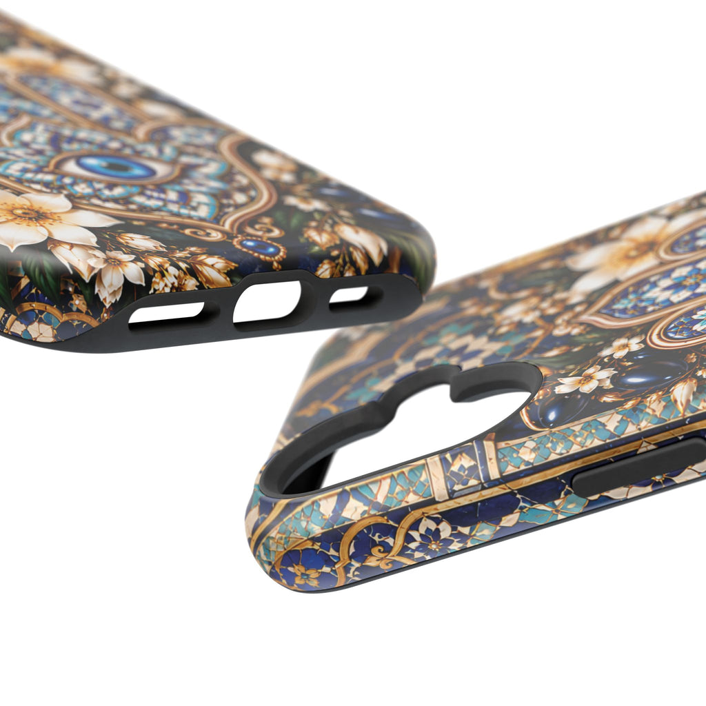 Moroccan Khmisa Zellige Heritage — Magnetic Impact-Resistant iPhone Cover