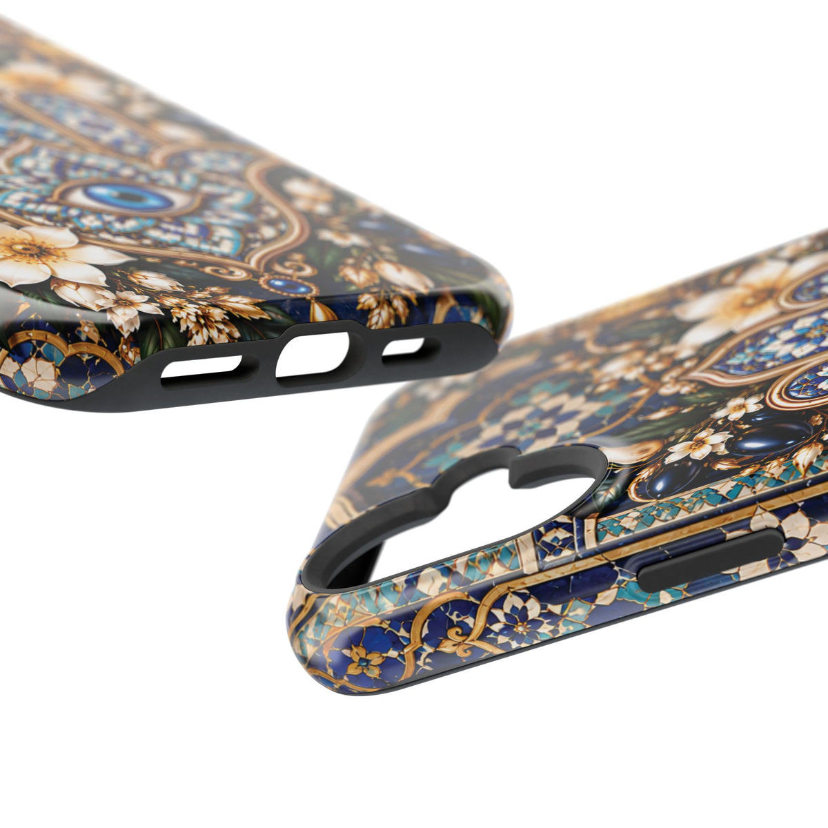 Moroccan Khmisa Zellige Heritage — Magnetic Impact-Resistant iPhone Cover