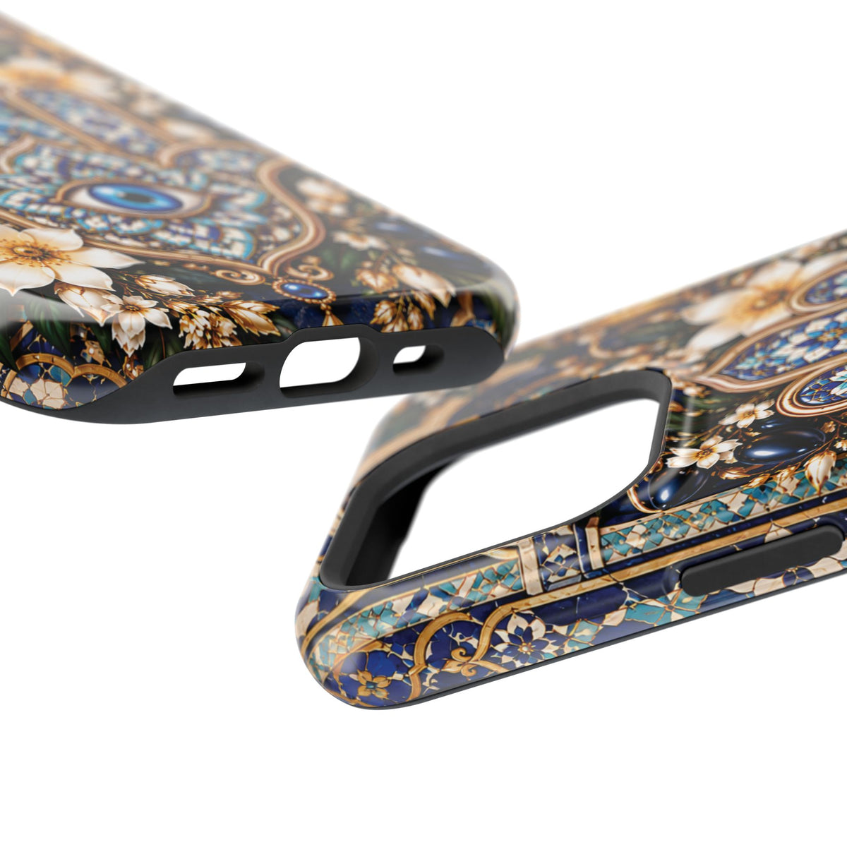 Moroccan Khmisa Zellige Heritage — Magnetic Impact-Resistant iPhone Cover